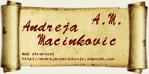 Andreja Mačinković vizit kartica